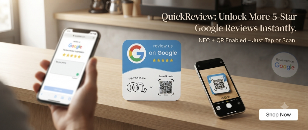 QuickReview — 10 Pack Preprogrammed Google Review Cards