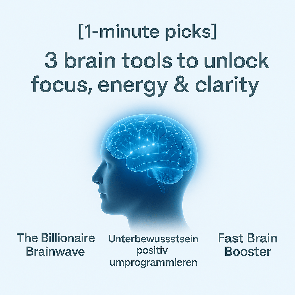[1-minute picks] 3 Brain Tools to Unlock Focus, Energy & Clarity&nbsp;(2025)